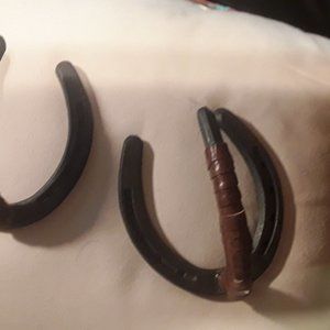 Pair Horse Shoe Door Pulls Regular Size  Leather Wrapped